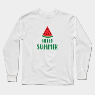 Hello Summer with fresh watermelon Long Sleeve T-Shirt